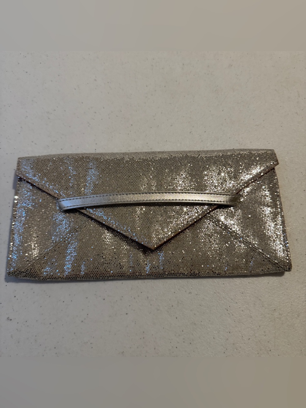 Victoria's Secret Silver Glitter Envelope Clutch Wristlet